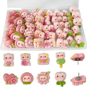 40 Pig Push Pins Thumb Tacks Oh My Goodness So Cute !! Pink Pigs‎